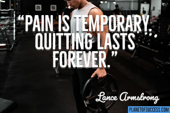 Pain is temporary motivational fitness quote