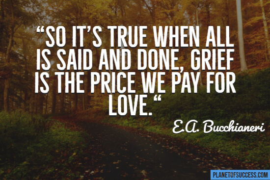 Grief is the price we pay for love quote