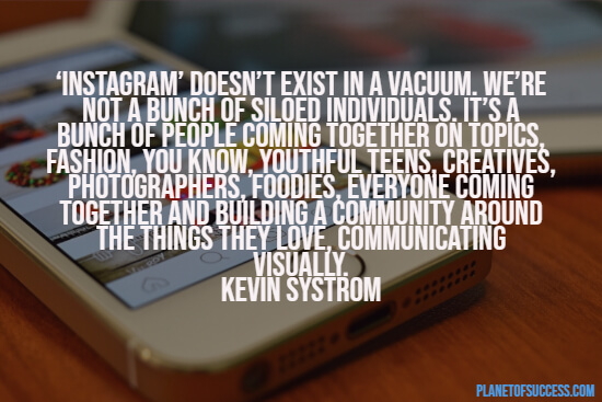 Quote about visual communication on Instagram